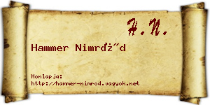 Hammer Nimród névjegykártya